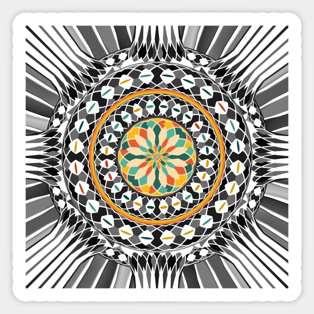 High contrast mandala Sticker by Gaspar Avila